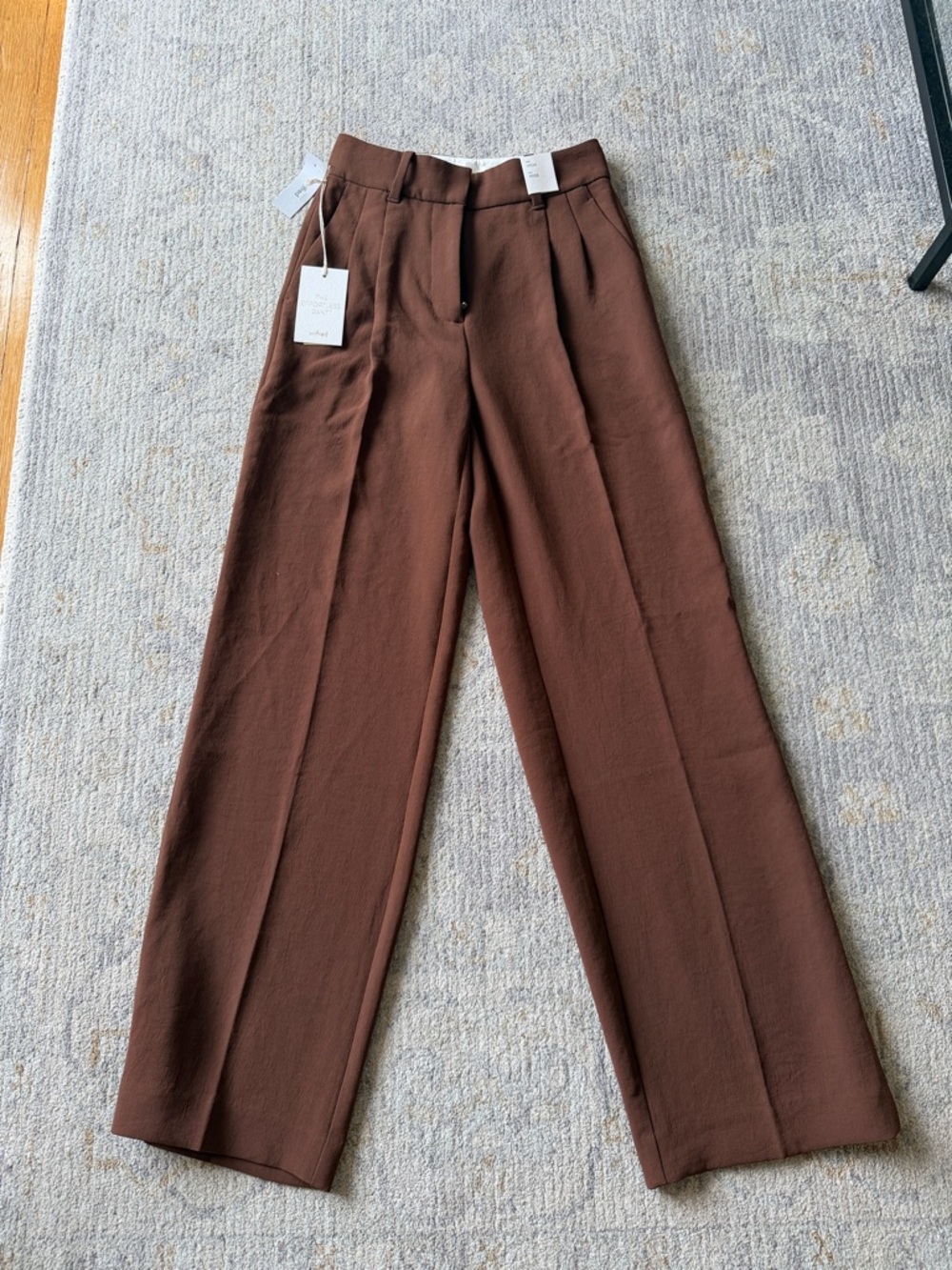 Wilfred Effortless Pant Brown High-Waist Wide Trousers